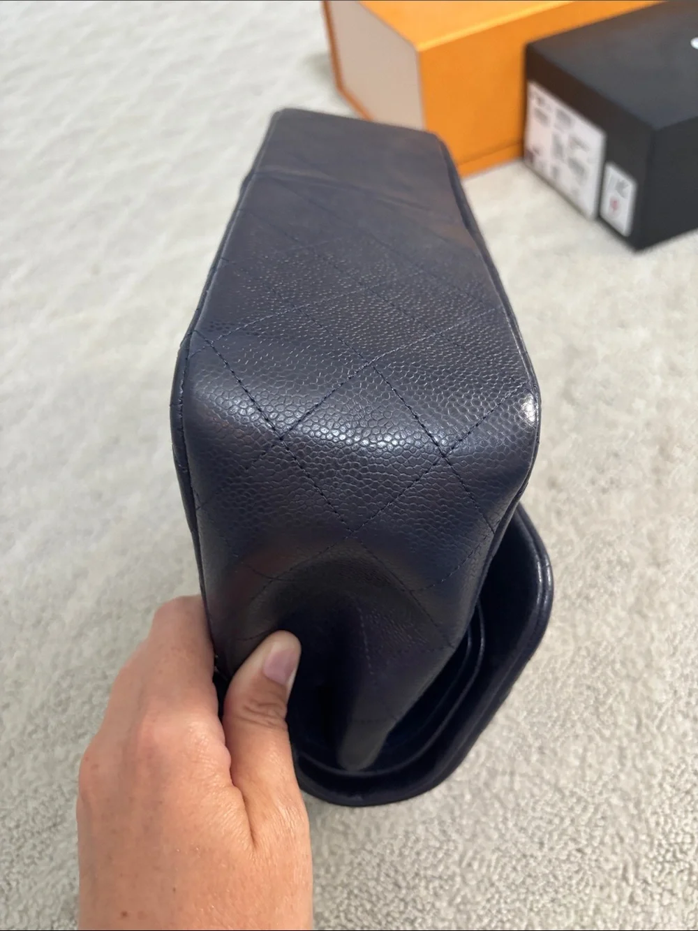 CHANEL Jumbo Navy Double Flap Caviar